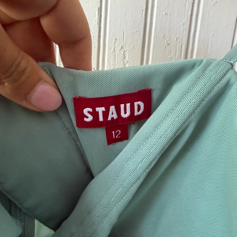 STAUD Mint Sequin Strapless Midi Dress - Picture 8 of 8
